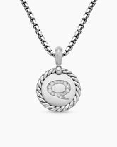 Initial Charm in Sterling Silver with Diamond Q